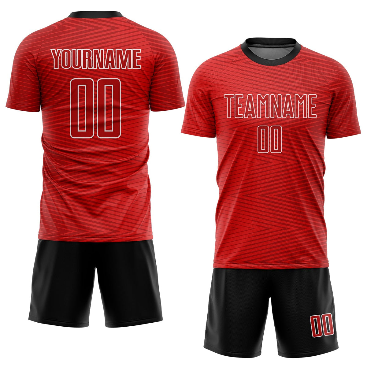 Custom Soccer Jersey - Red Red-Black Sublimation Uniform product image 2