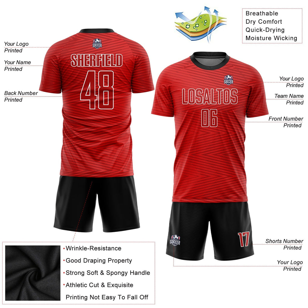 Custom Soccer Jersey - Red Red-Black Sublimation Uniform product image 3