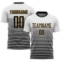 Custom Soccer Jersey - White Black-Old Gold Sublimation product image 1