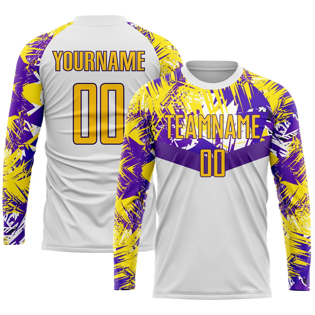 Custom Soccer Jersey - White Gold-Purple Sublimation Uniform product image 3