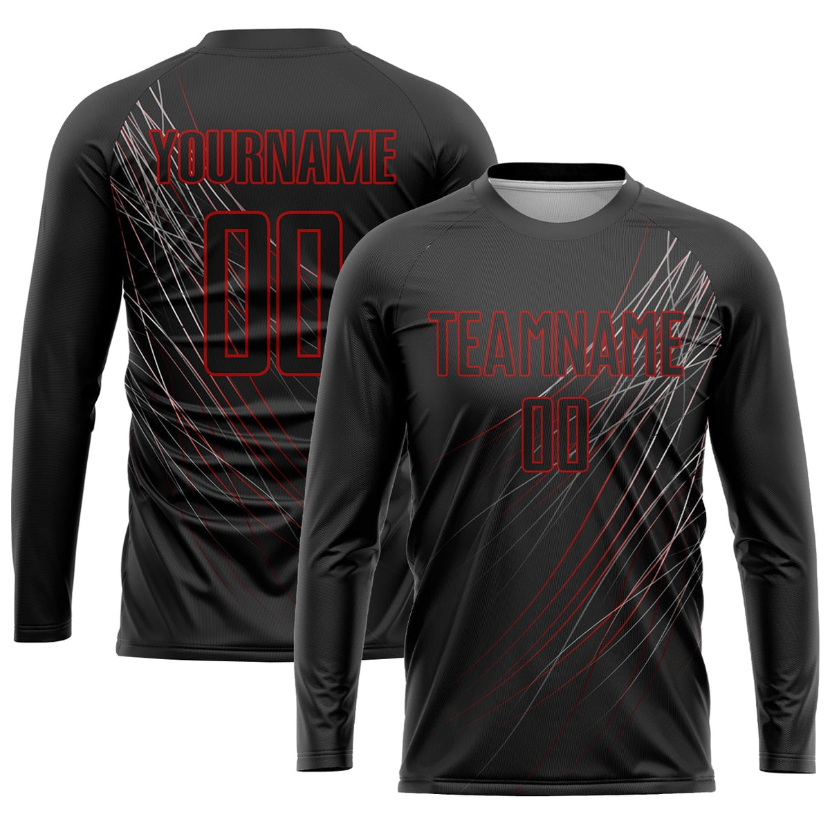 Custom Soccer Jersey - Black Black-Red Sublimation Uniform product image 3