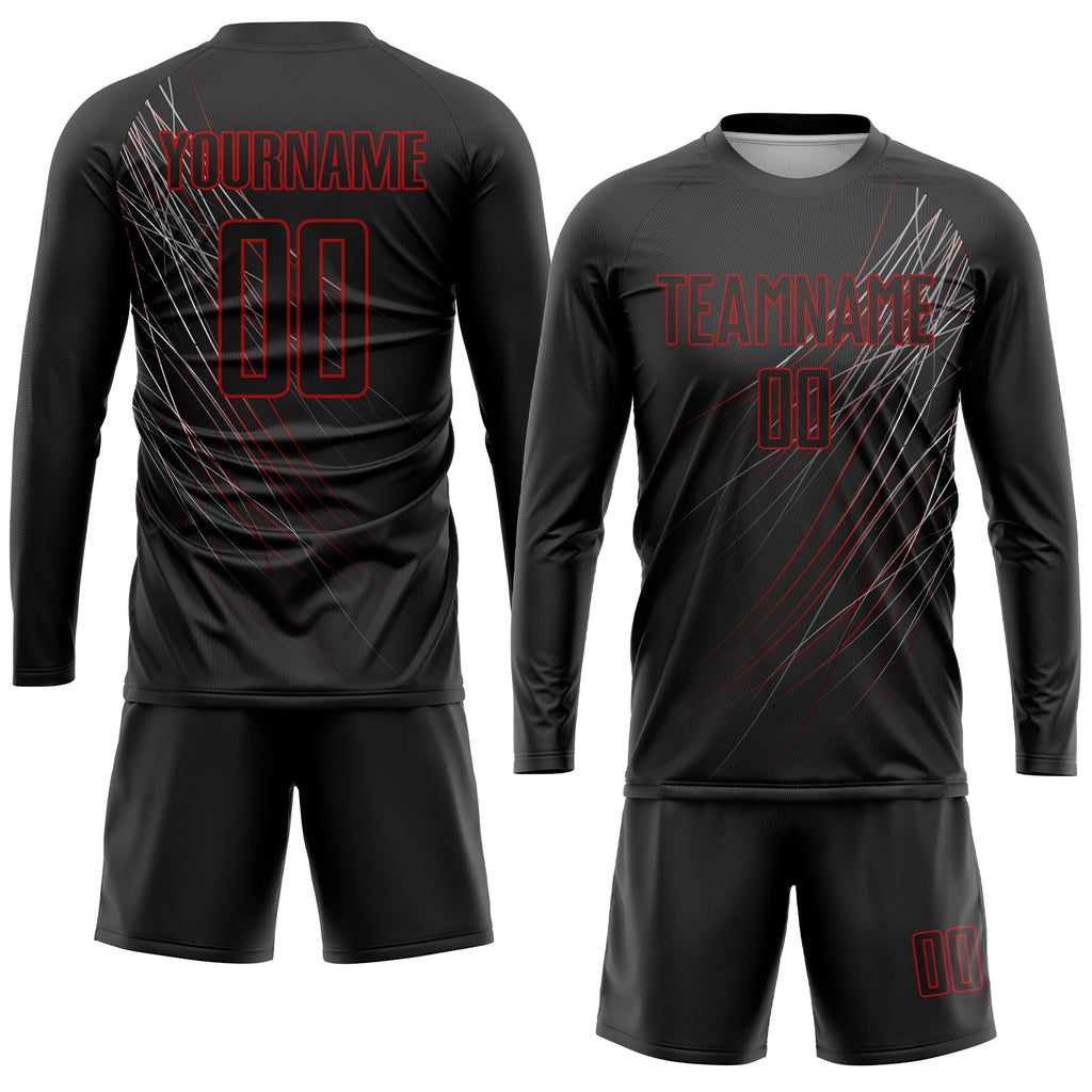 Custom Soccer Jersey - Black Black-Red Sublimation Uniform product image 4