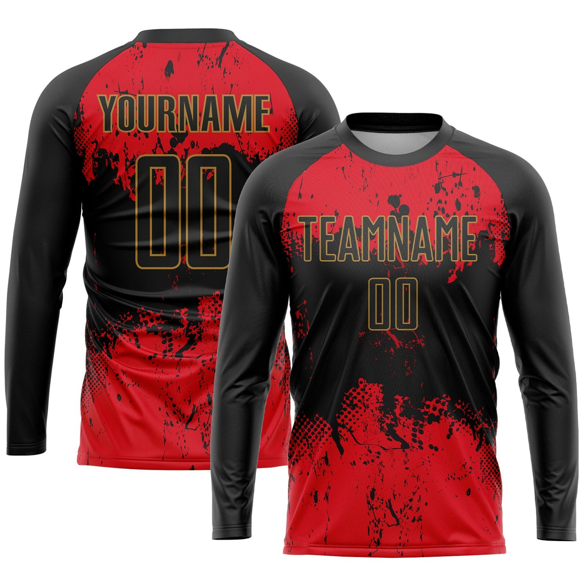 Custom Soccer Jersey - Black Red-Gold Sublimation Uniform product image 3