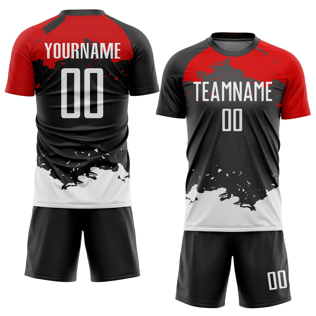 Custom Soccer Jersey - Black White-Red Sublimation Uniform product image 2