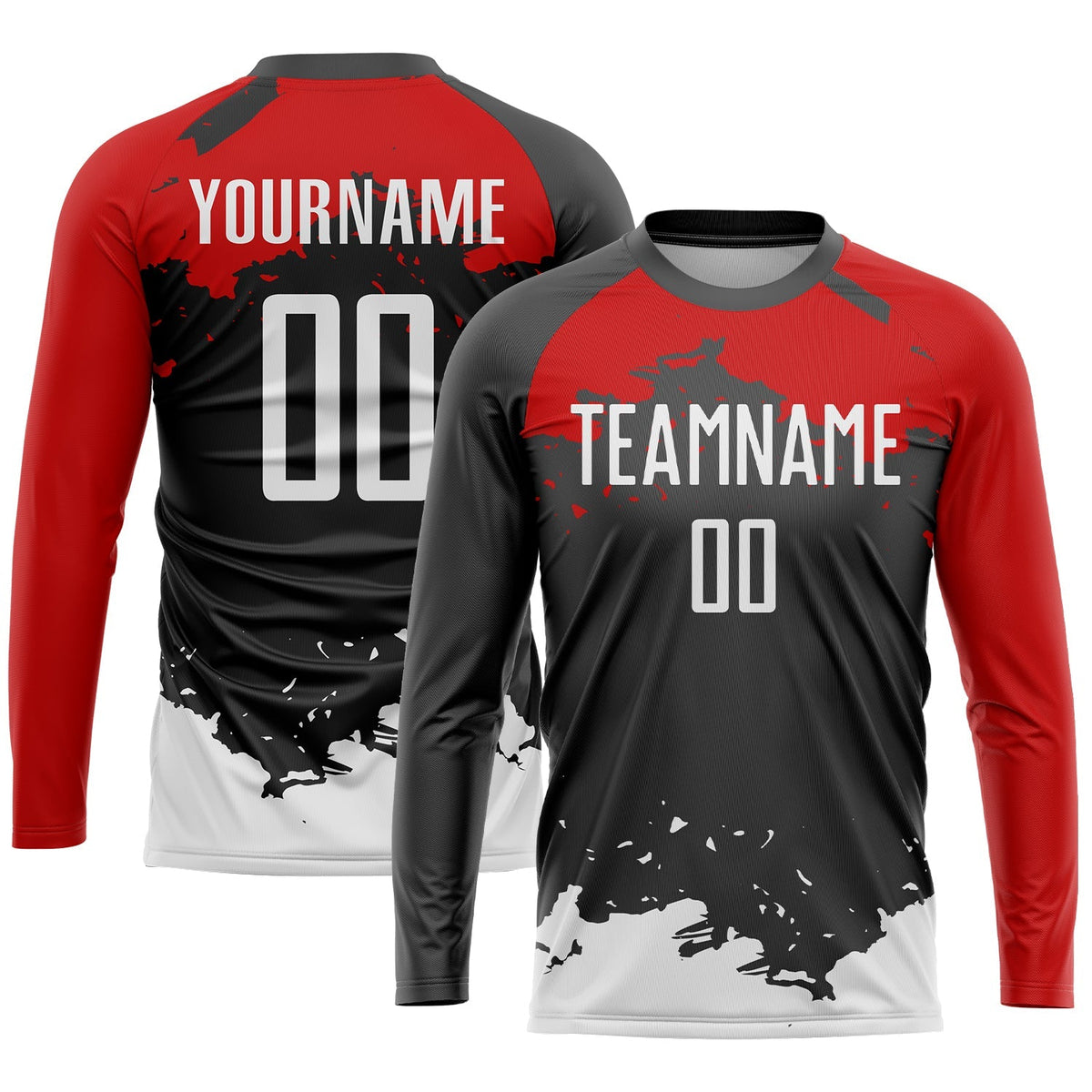 Custom Soccer Jersey - Black White-Red Sublimation Uniform product image 3