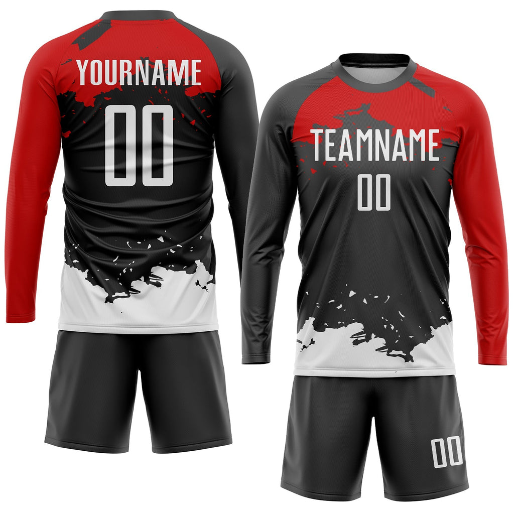 Custom Soccer Jersey - Black White-Red Sublimation Uniform product image 4