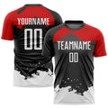 Custom Soccer Jersey - Black White-Red Sublimation Uniform product image 1