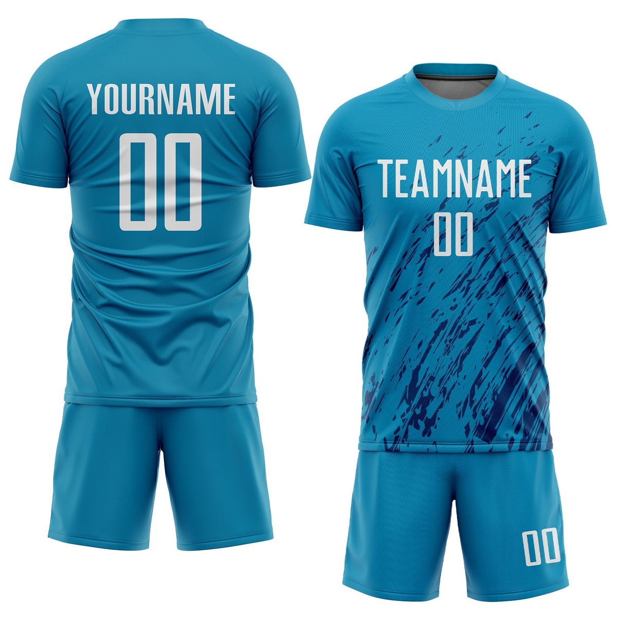 Custom Soccer Jersey - Panther Blue White-Black Sublimation product image 2