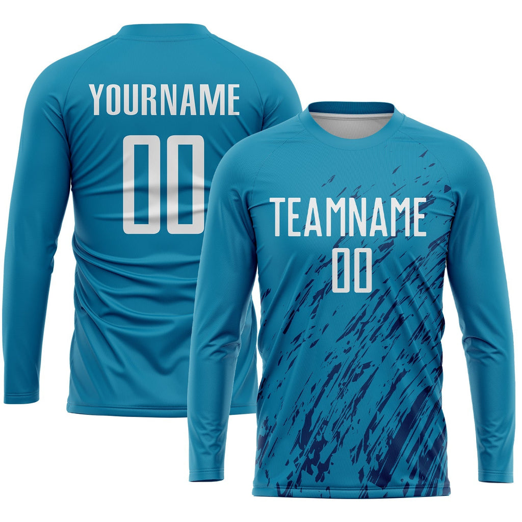 Custom Soccer Jersey - Panther Blue White-Black Sublimation product image 3