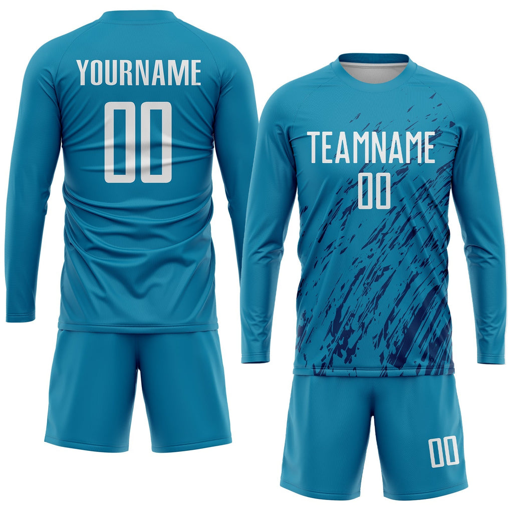Custom Soccer Jersey - Panther Blue White-Black Sublimation product image 4