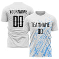 Custom Soccer Jersey - White Black-Light Blue Sublimation product image 1