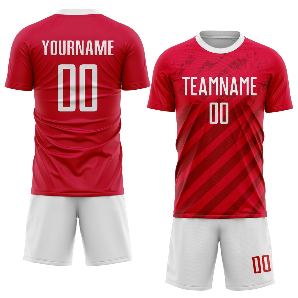 Custom Soccer Jersey - Red White Sublimation Uniform product image 2