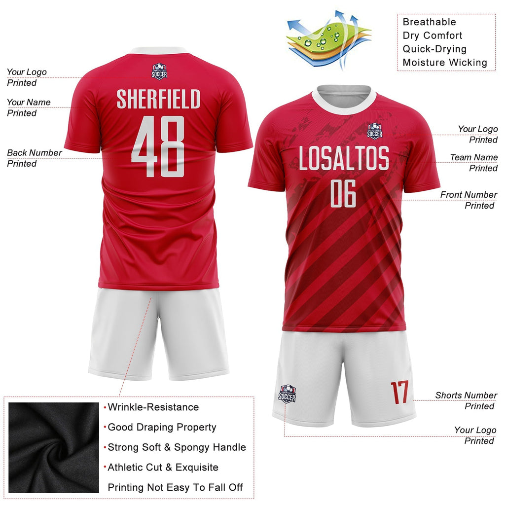 Custom Soccer Jersey - Red White Sublimation Uniform product image 3