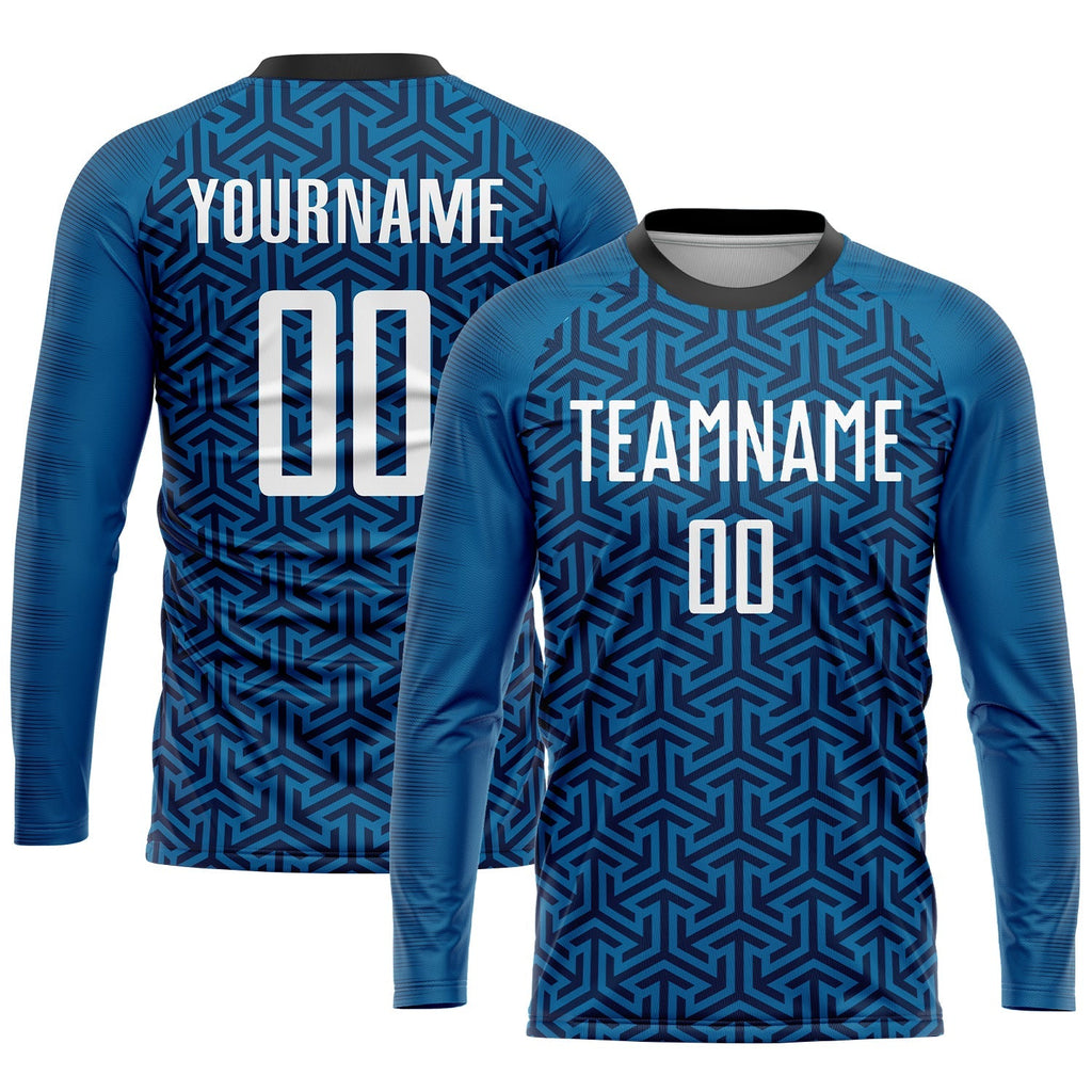 Custom Soccer Jersey - Blue White-Black Sublimation Uniform product image 3