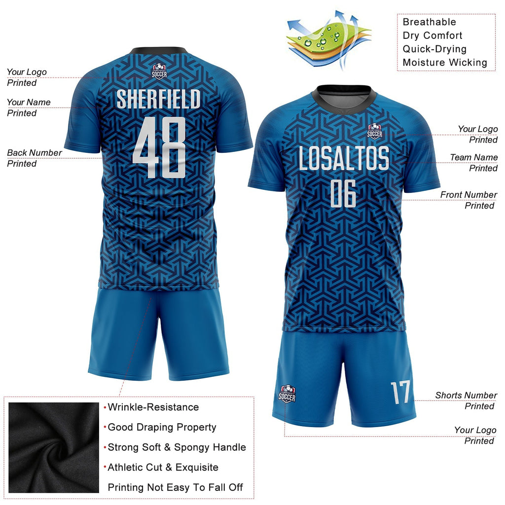 Custom Soccer Jersey - Blue White-Black Sublimation Uniform product image 5