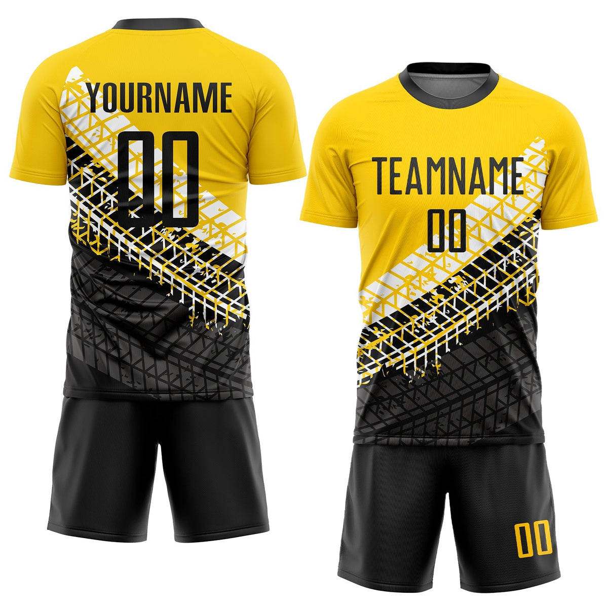 Custom Soccer Jersey - Gold Black-White Sublimation Uniform product image 2