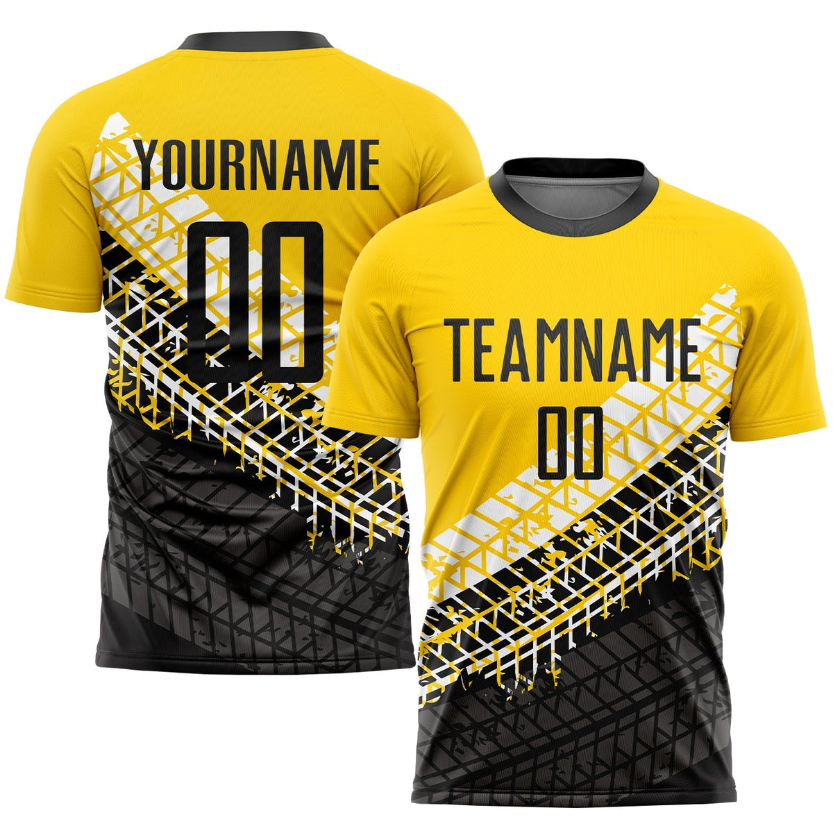 Custom Soccer Jersey - Gold Black-White Sublimation Uniform product image 1