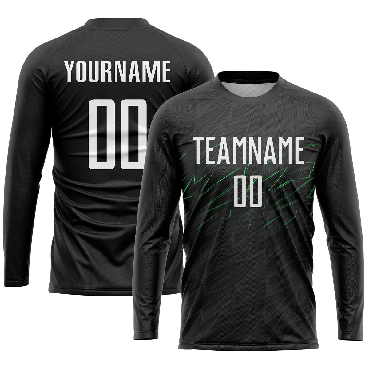 Custom Soccer Jersey - Black White-Neon Green Sublimation product image 3