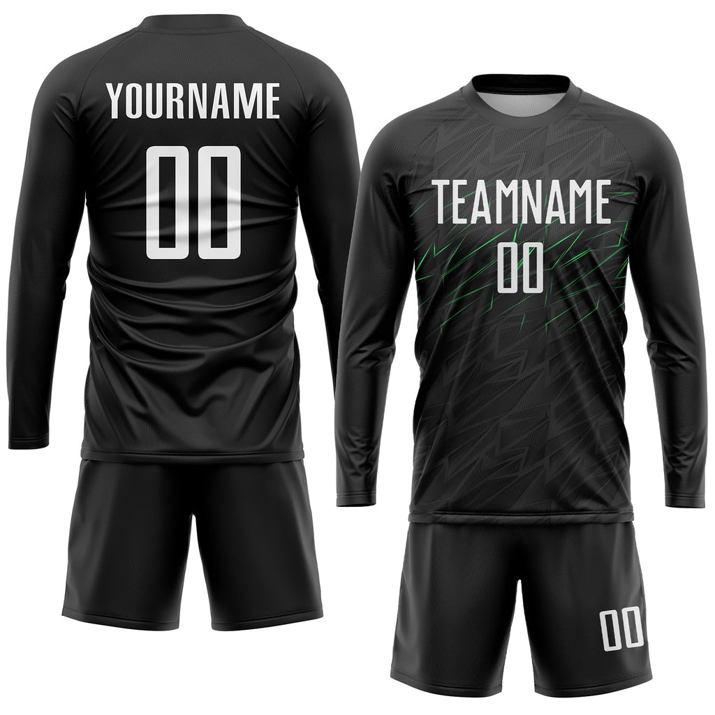Custom Soccer Jersey - Black White-Neon Green Sublimation product image 4