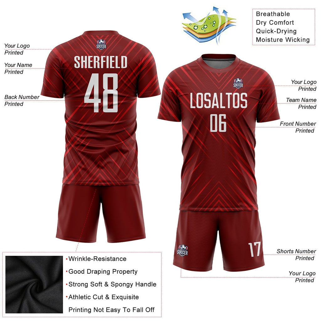 Custom Soccer Jersey - Red White Sublimation Uniform product image 3