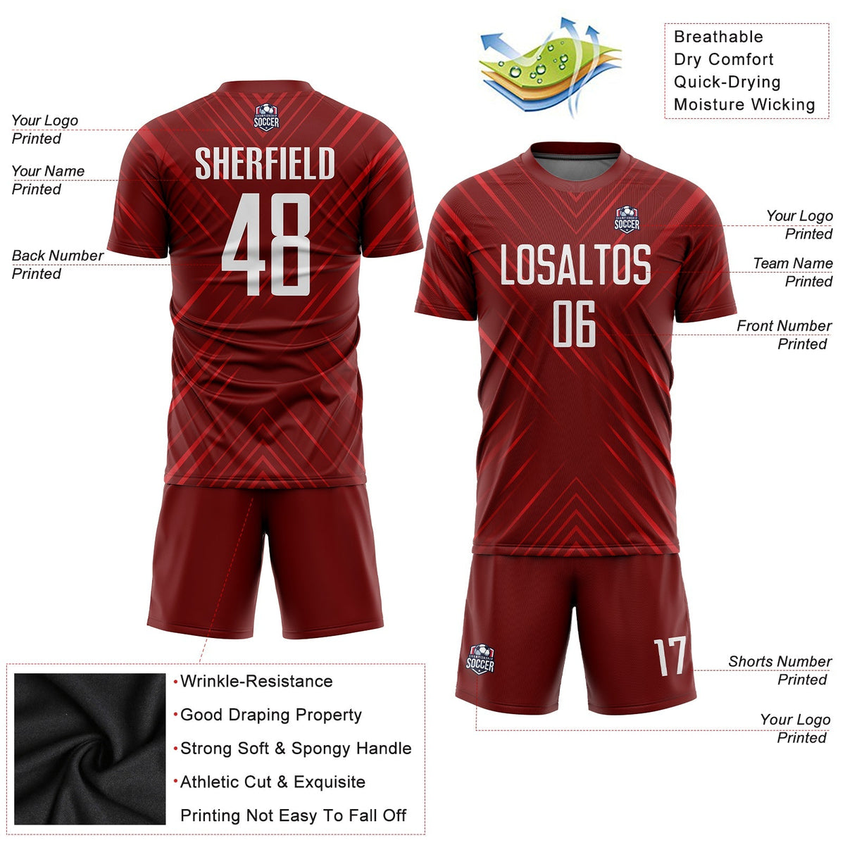 Custom Soccer Jersey - Red White Sublimation Uniform product image 3