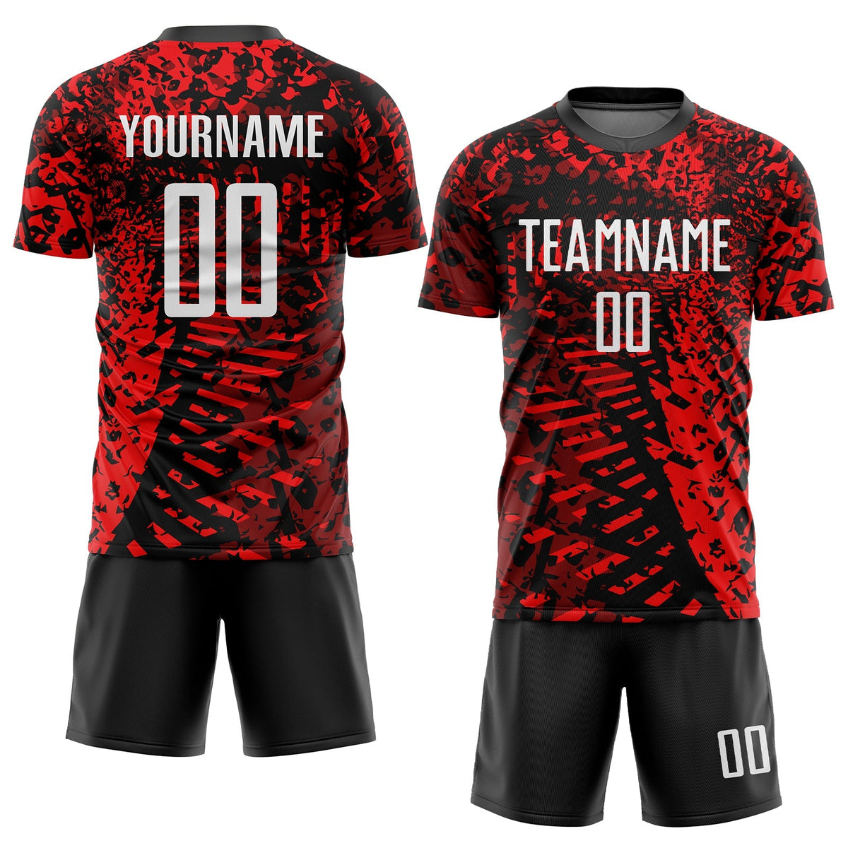Custom Soccer Jersey - Red Black-White Sublimation Uniform product image 2