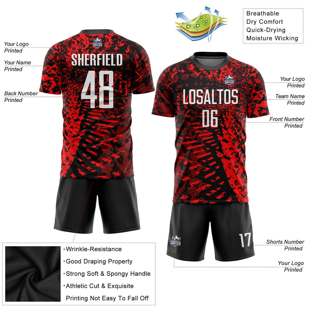 Custom Soccer Jersey - Red Black-White Sublimation Uniform product image 3