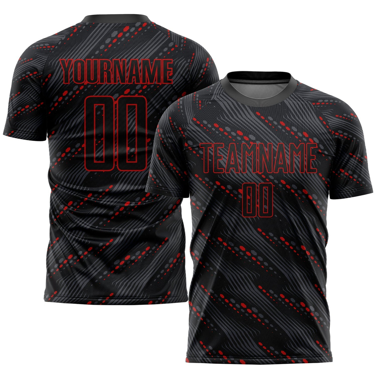 Custom Soccer Jersey - Black Red Sublimation Uniform product image 1