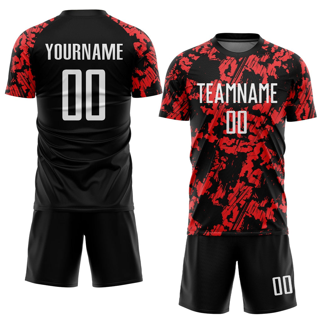 Custom Soccer Jersey - Red White-Black Sublimation Uniform product image 2