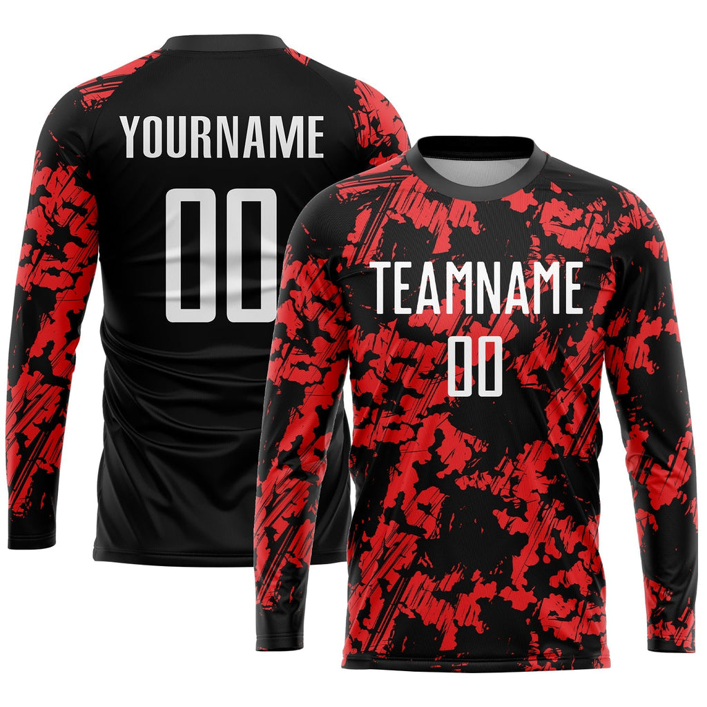 Custom Soccer Jersey - Red White-Black Sublimation Uniform product image 3