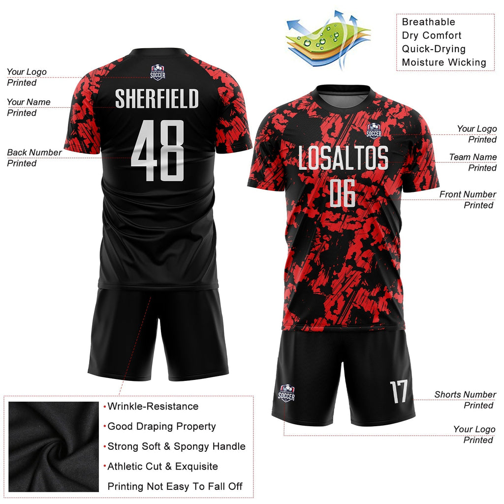 Custom Soccer Jersey - Red White-Black Sublimation Uniform product image 5