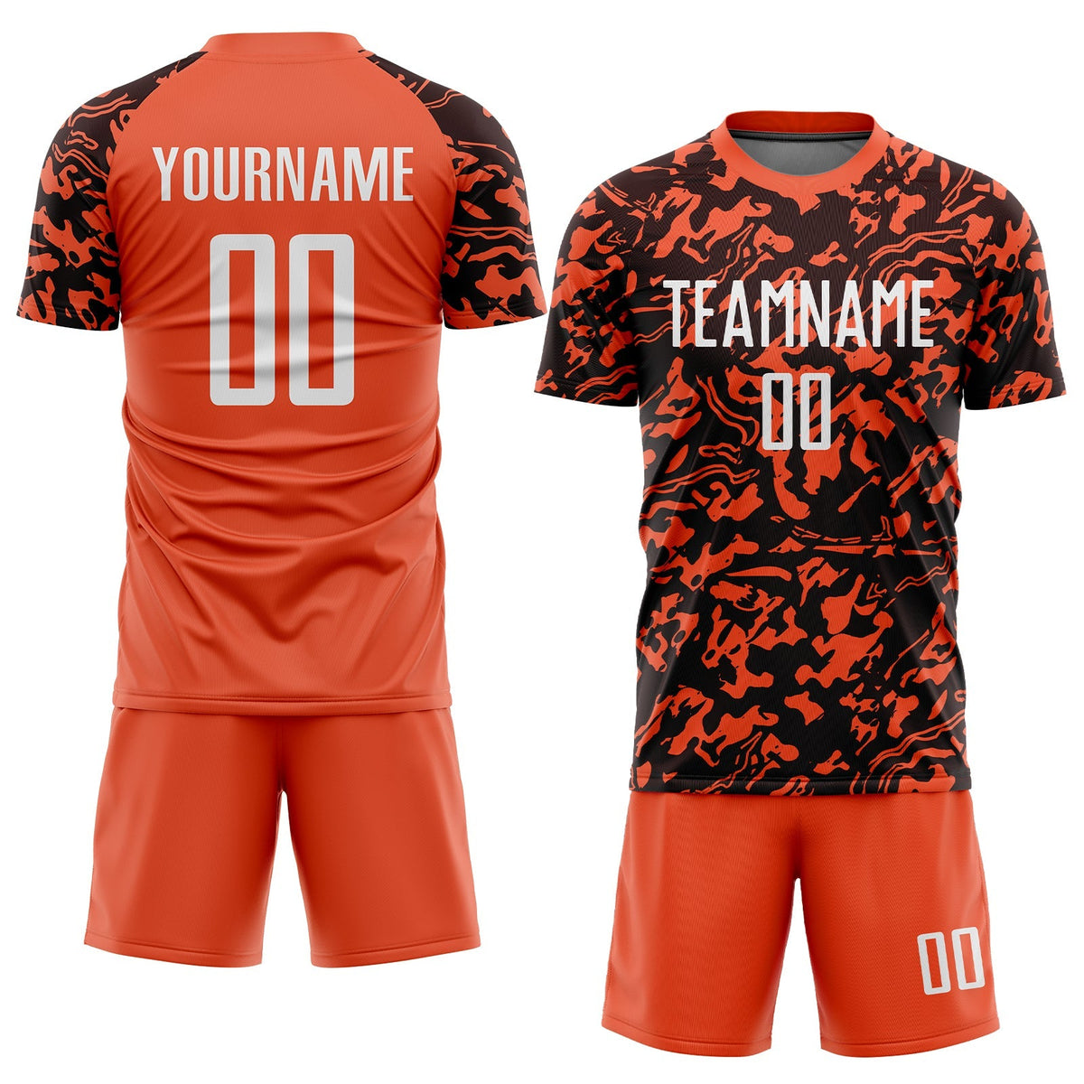 Custom Soccer Jersey - Orange White-Black Sublimation product image 2
