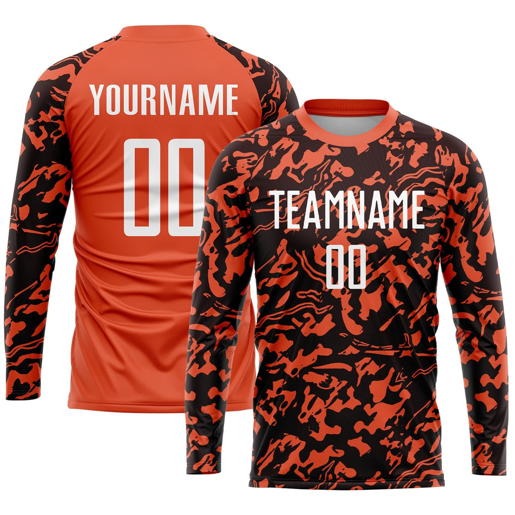 Custom Soccer Jersey - Orange White-Black Sublimation product image 3