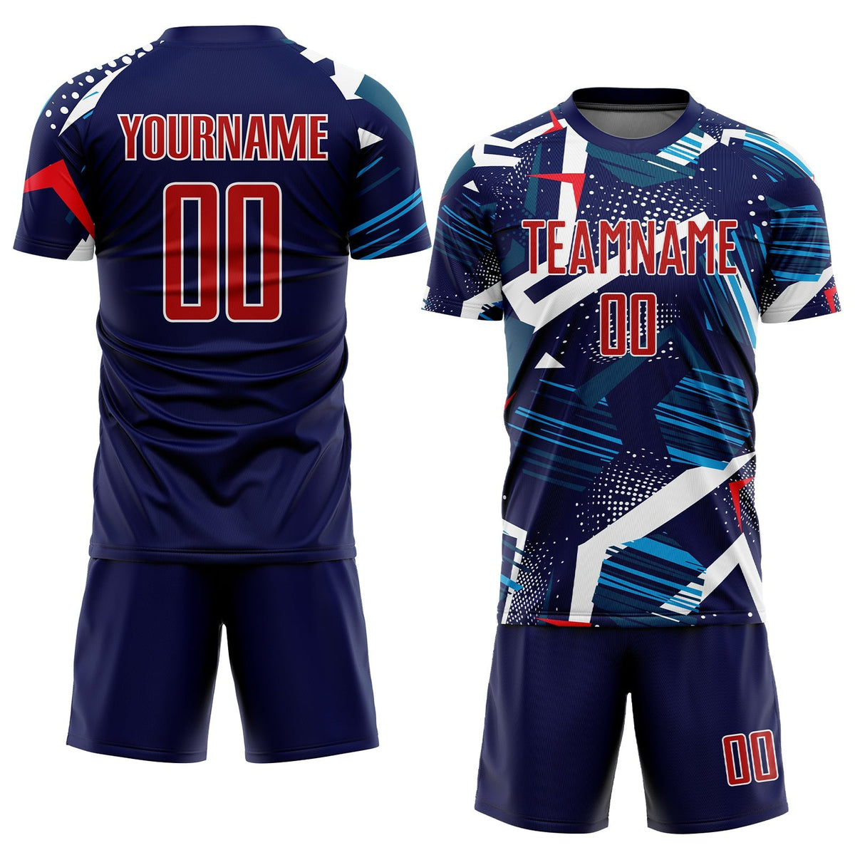 Custom Soccer Jersey - Navy Red-White Sublimation Uniform product image 2