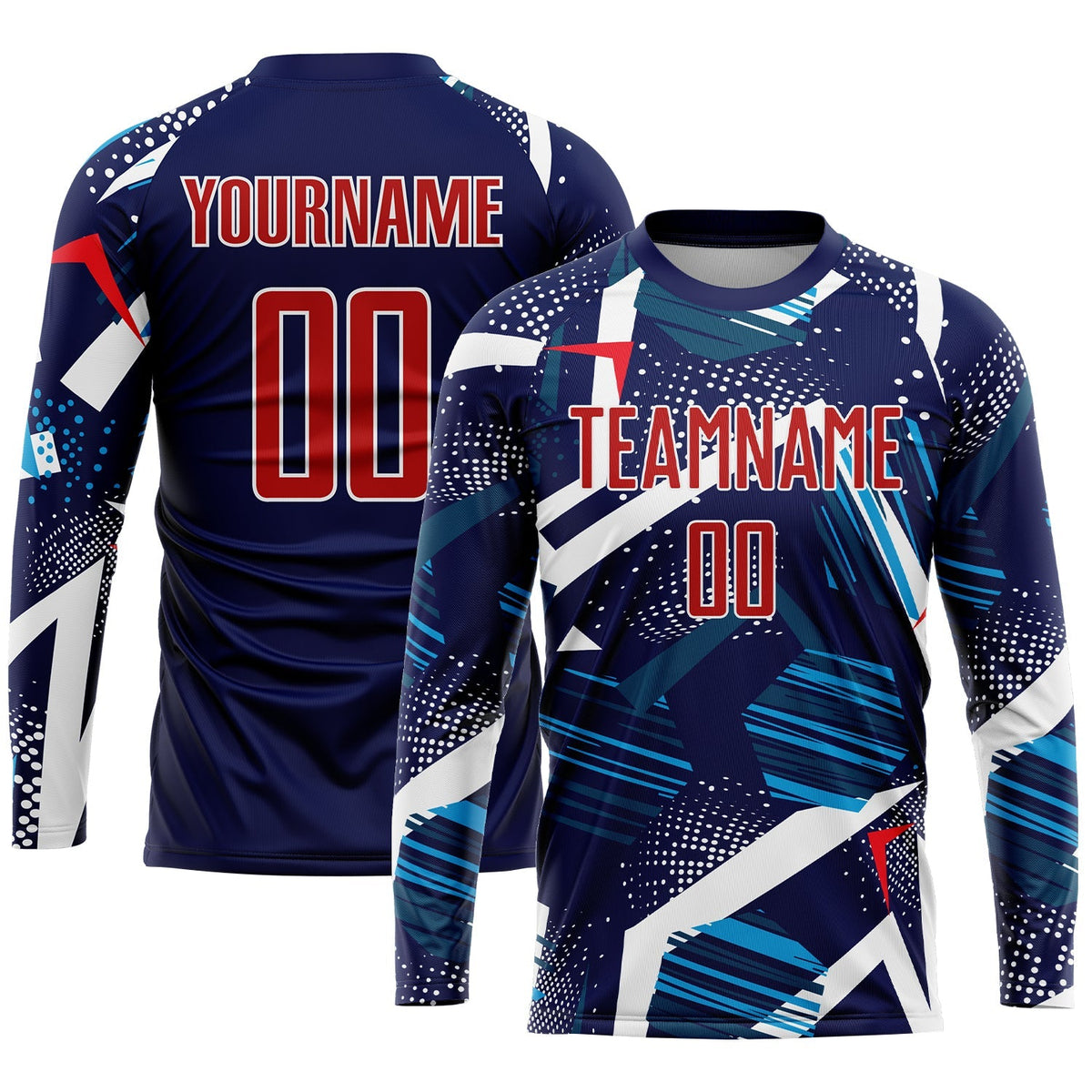 Custom Soccer Jersey - Navy Red-White Sublimation Uniform product image 3