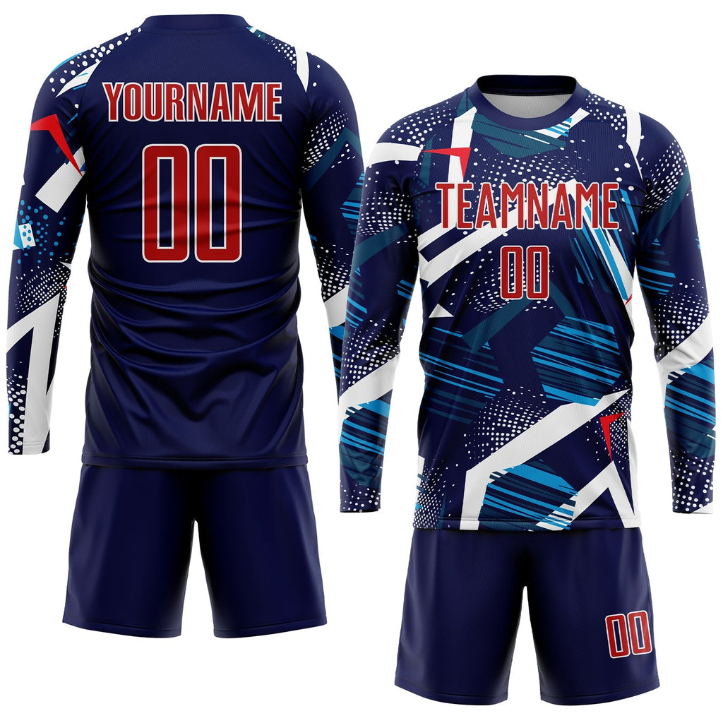 Custom Soccer Jersey - Navy Red-White Sublimation Uniform product image 4