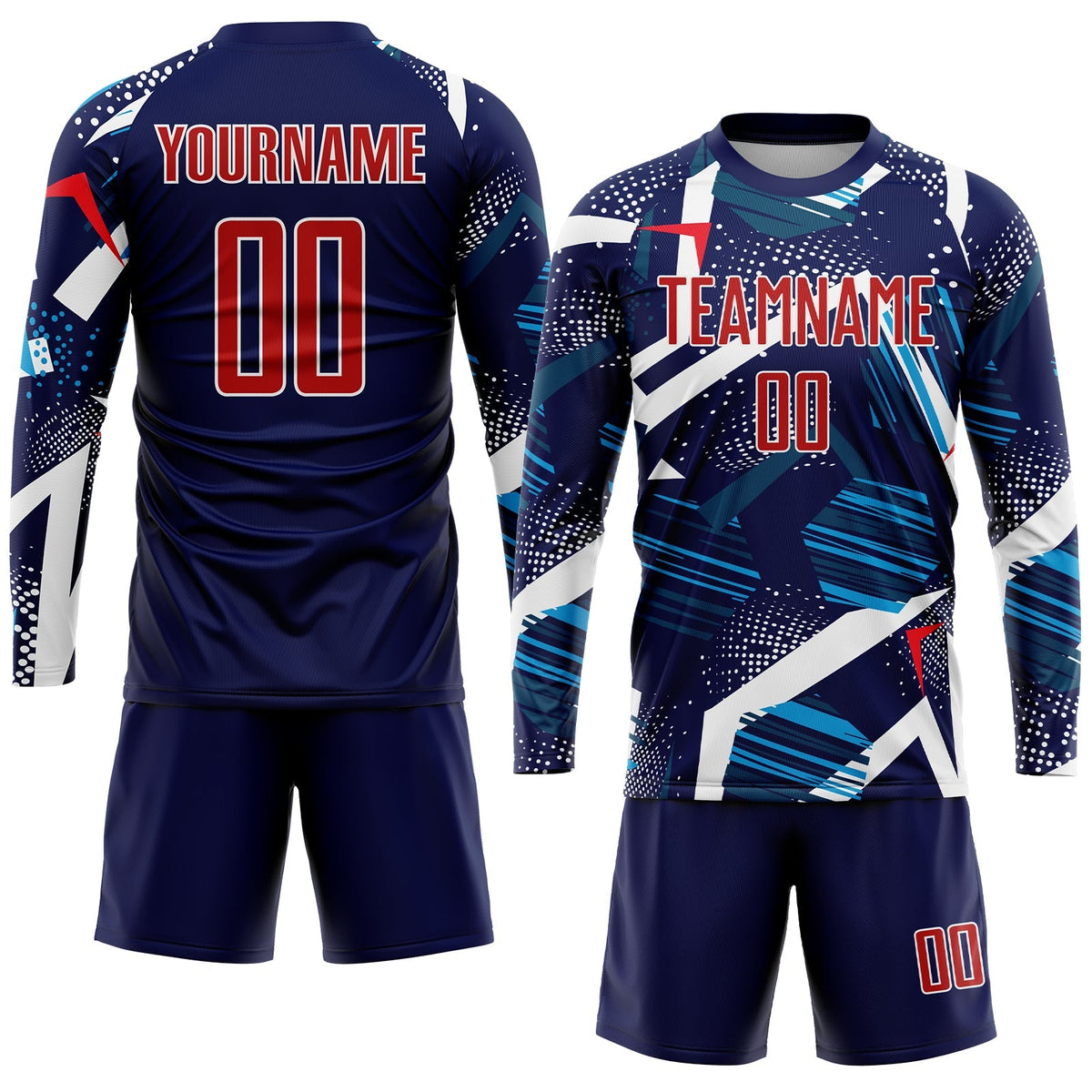 Custom Soccer Jersey - Navy Red-White Sublimation Uniform product image 4
