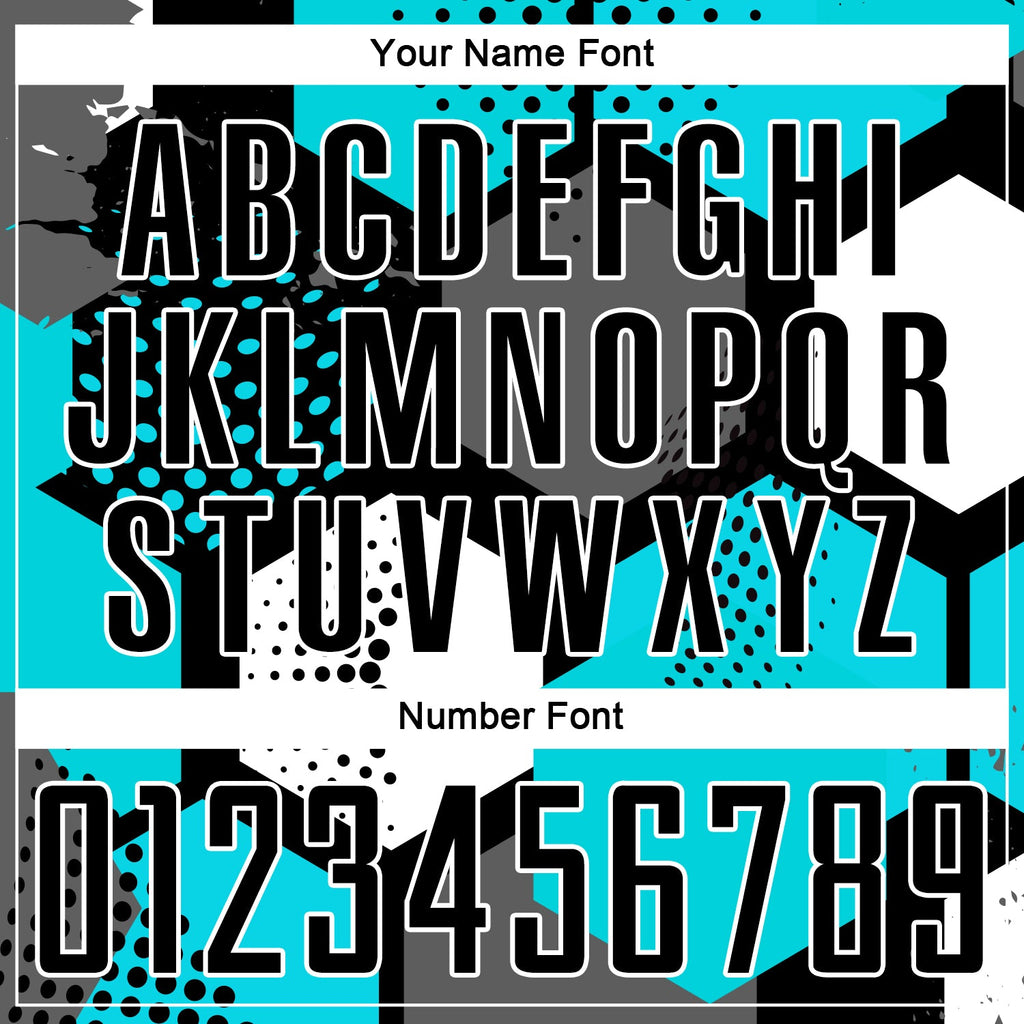 Custom Soccer Jersey - Aqua Black-White Sublimation Uniform product image 7