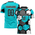 Custom Soccer Jersey - Aqua Black-White Sublimation Uniform product image 1