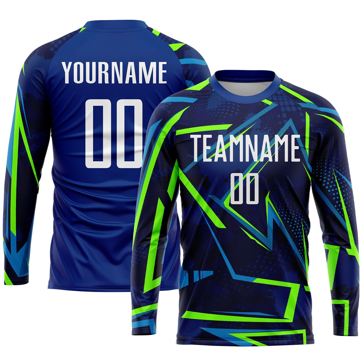 Custom Soccer Jersey - Royal White-Neon Green Sublimation product image 3