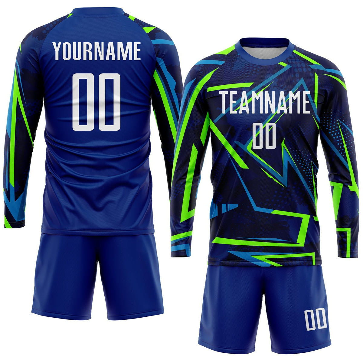 Custom Soccer Jersey - Royal White-Neon Green Sublimation product image 4