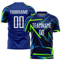 Custom Soccer Jersey - Royal White-Neon Green Sublimation product image 1