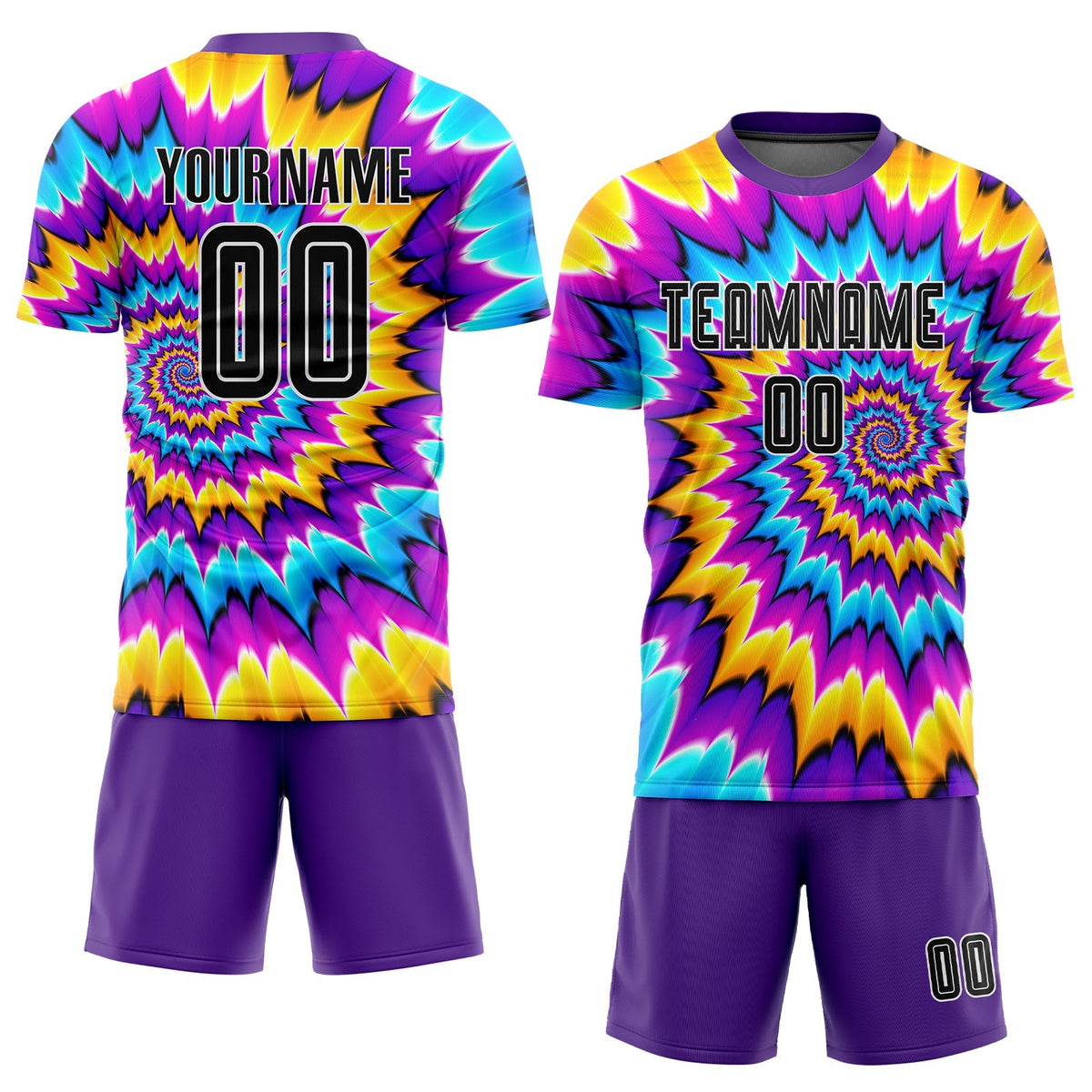 Custom Soccer Jersey - Tie Dye Black-White Sublimation product image 2
