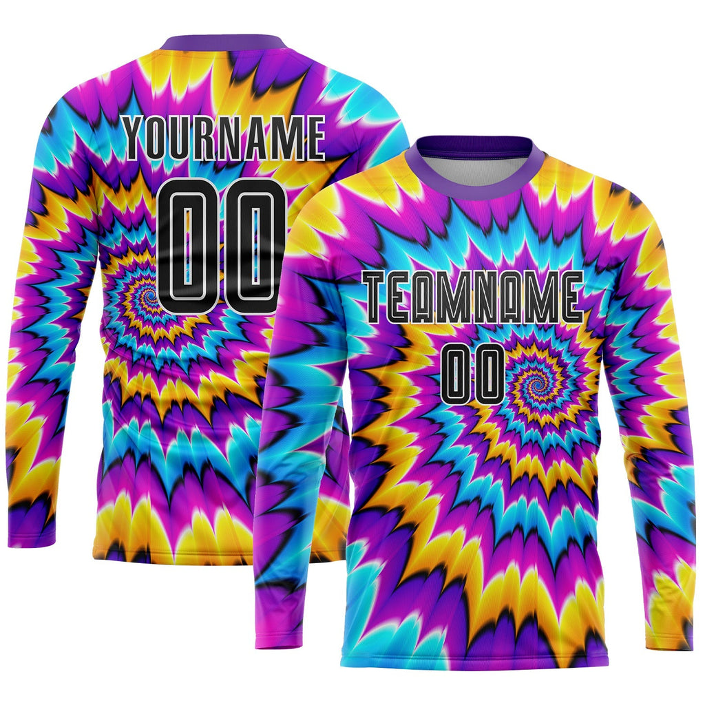 Custom Soccer Jersey - Tie Dye Black-White Sublimation product image 3