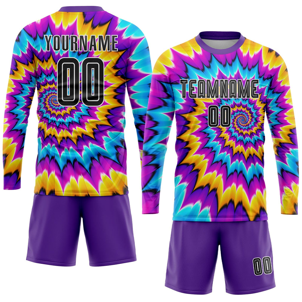 Custom Soccer Jersey - Tie Dye Black-White Sublimation product image 4