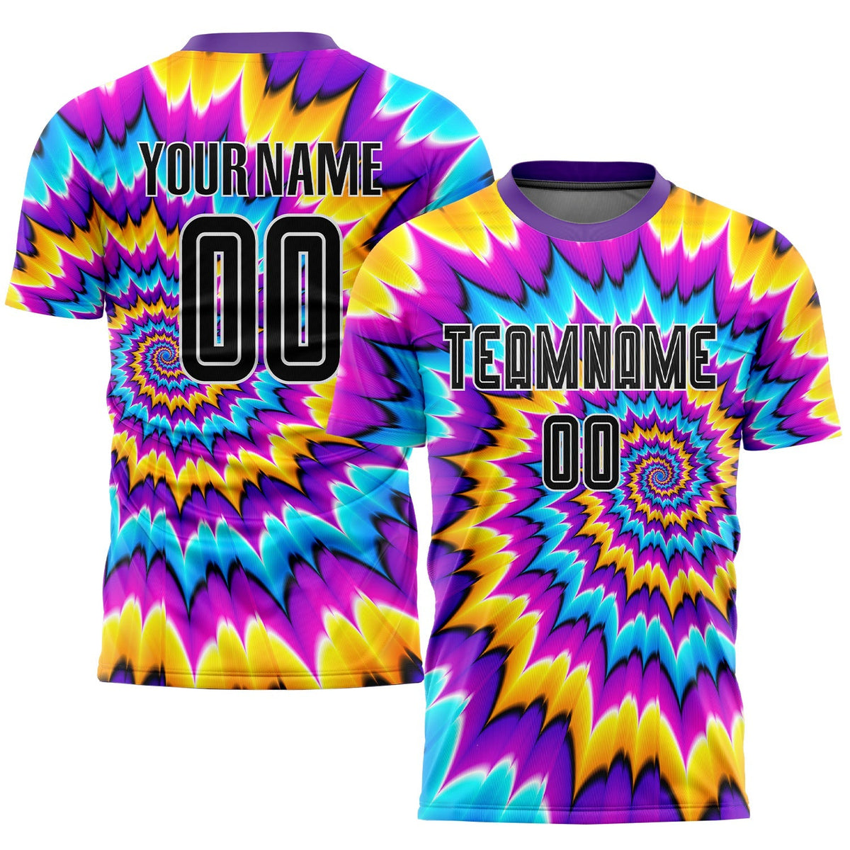 Custom Soccer Jersey - Tie Dye Black-White Sublimation product image 1