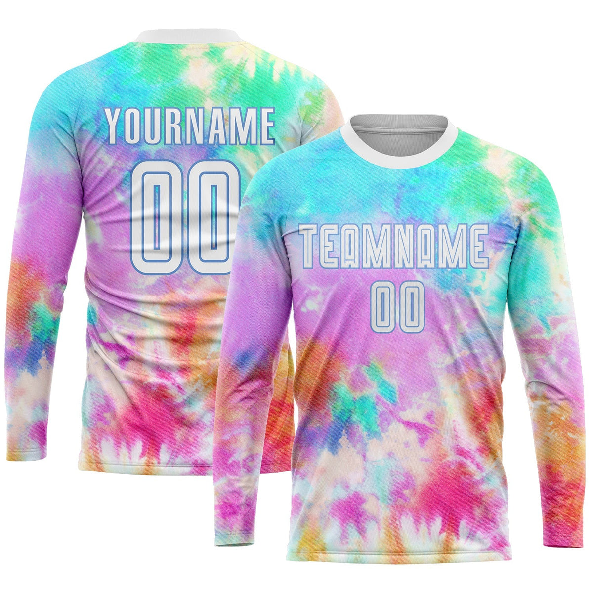 Custom Soccer Jersey - Tie Dye White-Light Blue Sublimation product image 3