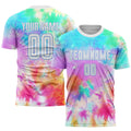 Custom Soccer Jersey - Tie Dye White-Light Blue Sublimation product image 1