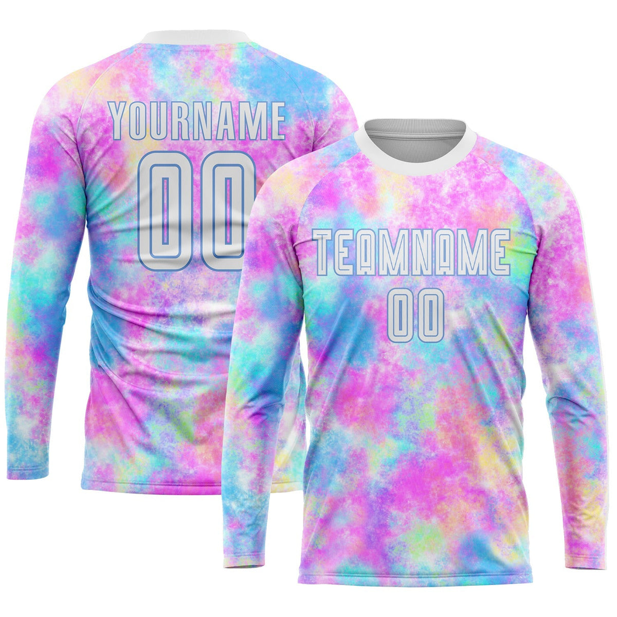 Custom Soccer Jersey - Tie Dye White-Light Blue Sublimation product image 3