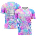 Custom Soccer Jersey - Tie Dye White-Light Blue Sublimation product image 1
